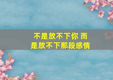 不是放不下你 而是放不下那段感情